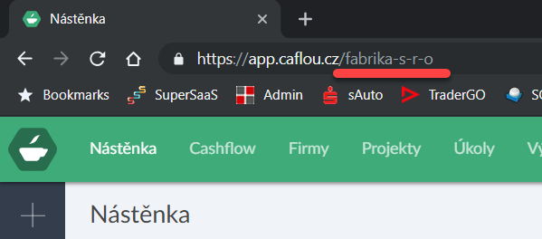 Adresa pro založení úkolu nebo projektu